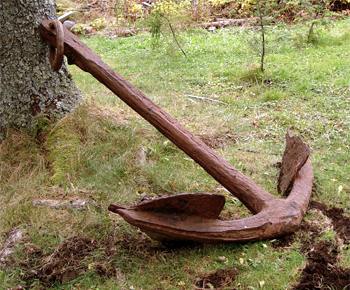 Large antique schooner anchor dredged up from the Grand Banks