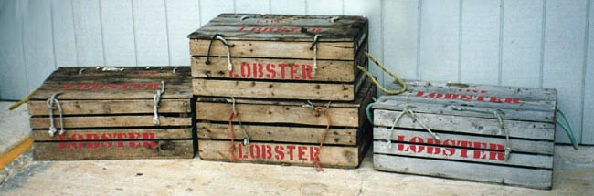 Wooden Lobster Crates Display