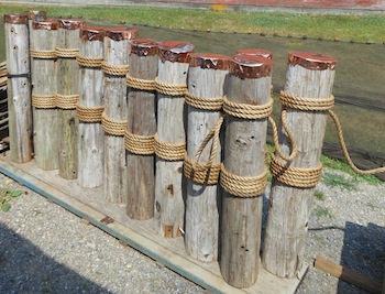 Cedar rope line crowd control stanchions