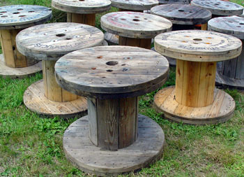 Wooden spools for event props