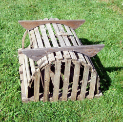 Half-Round Lobster Trap with supports for coffee table